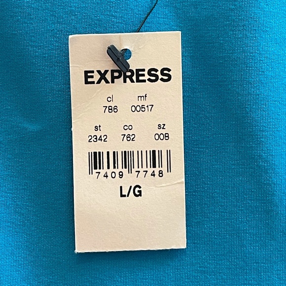 NWT•Express Fit & Flare Turquoise Tank Dress - Picture 7 of 9